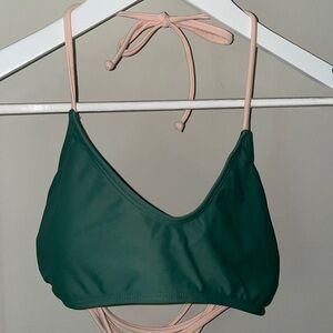 Green & pink swim top